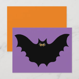 Carte Postale Halloween Chauve-Souris Noire