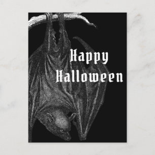 Carte postale Halloween Chauves-souris gothiques J