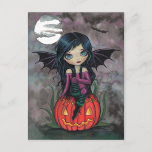 Carte postale Halloween Citrouille Pixie