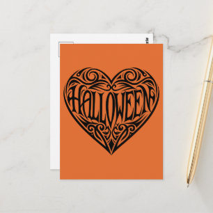Carte Postale Halloween cœur, Cœur noir, Vacances