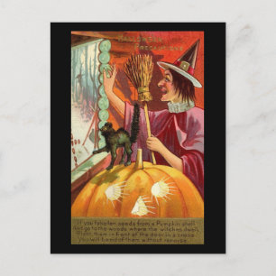 Carte Postale Halloween Comment se débarrasser des sorcières Vin