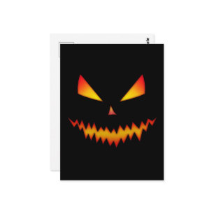 Carte Postale Halloween Cool effrayant Jack O'Lantern visage sur