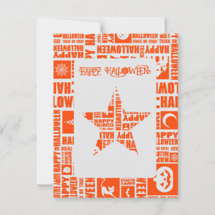 Carte Postale Halloween Cool Personnalisé Whimsical Typographie