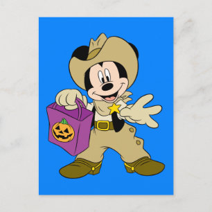 Carte Postale Halloween Cowboy Mickey