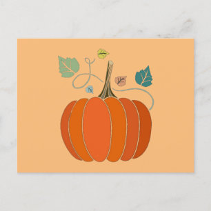 Carte Postale Halloween Creative Citrouille Vegetable Design
