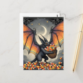 Carte Postale Halloween Creature With Candy