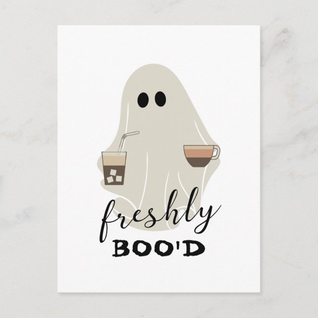 Carte Postale Halloween Cute Ghost | Boo'd (Devant)