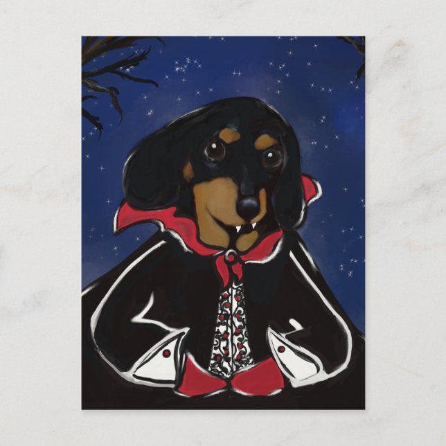 Carte Postale Halloween Dachshund (Devant)