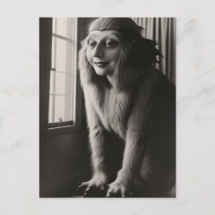 Carte postale Halloween d'animal de compagnie étra
