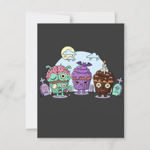 Carte Postale Halloween de Cupcake Zombie