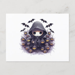 Carte Postale Halloween de la Faucheuse de Chibi - Adorable Fant