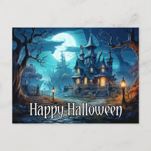 Carte Postale Halloween de la maison triste