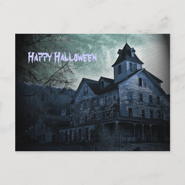 Carte postale Halloween de la propriété fantomatiq (Devant)