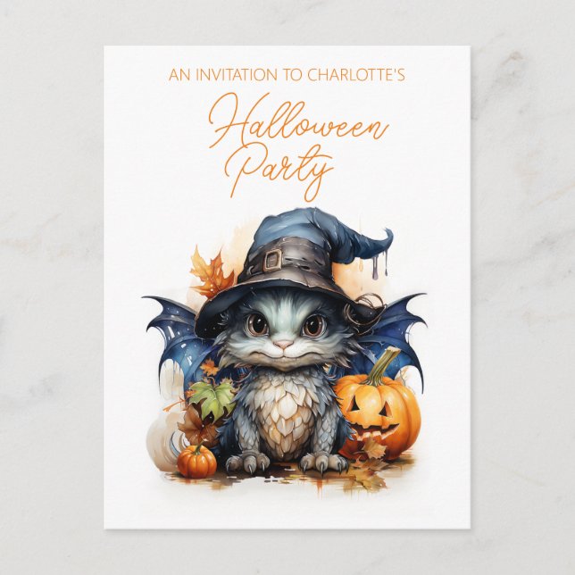 Carte Postale Halloween de l'aquarelle des enfants de budget (Devant)