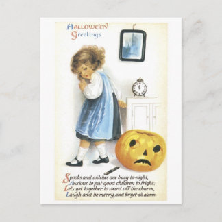 Carte Postale Halloween démodé, fille