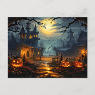Carte Postale Halloween déplaisant Haunted House