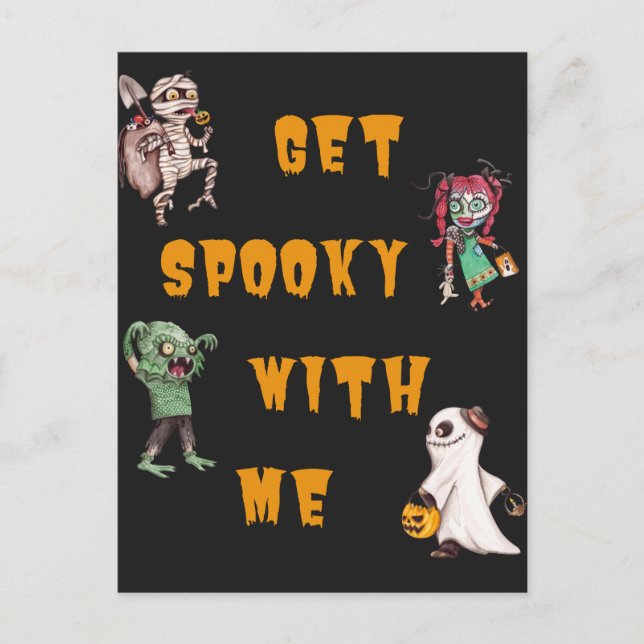 Carte Postale Halloween, deviens effrayant avec moi   (Devant)