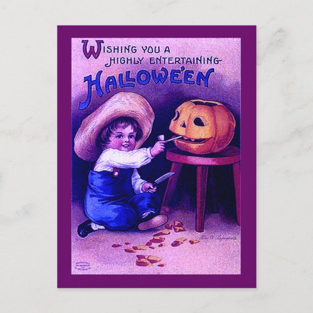 Carte Postale Halloween divertissant vintage (Devant)