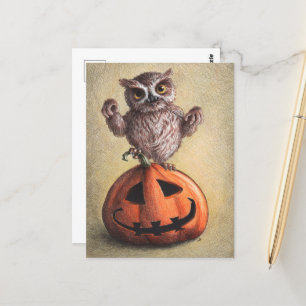 Carte Postale Halloween Dracula Owl