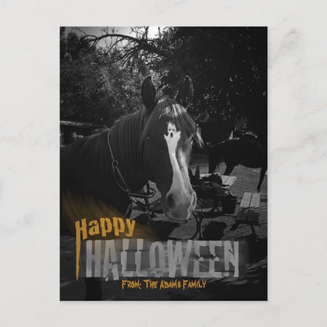 Carte Postale Halloween du cheval fantôme (Devant)
