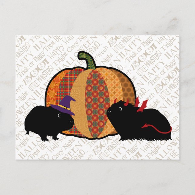 Carte Postale Halloween du cochon de Guinée (Devant)