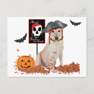 Carte Postale Halloween du Labrador jaune