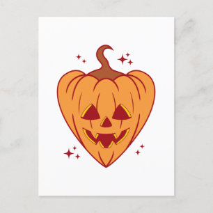 Carte Postale Halloween éffrayant Citrouille
