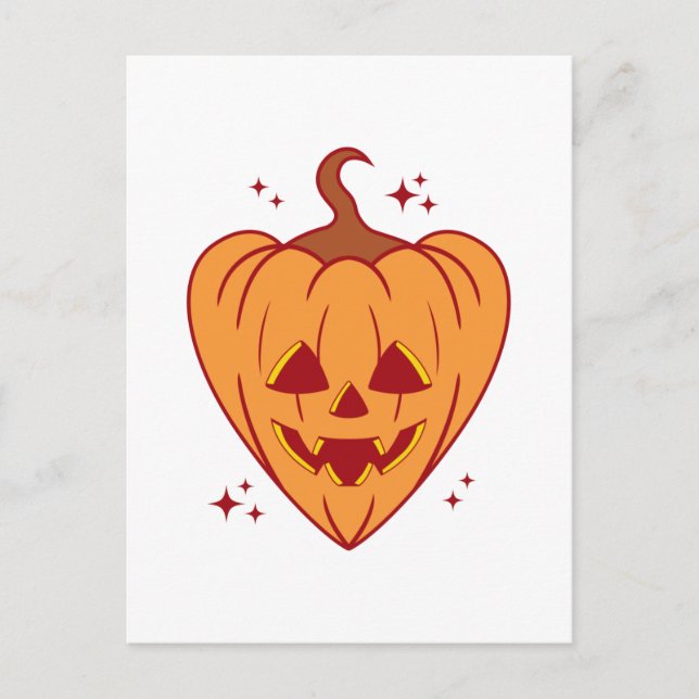 Carte Postale Halloween éffrayant Citrouille (Devant)