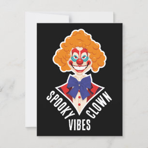 Carte Postale Halloween Éffrayant Clown Vibes Cirque Déplaisant 