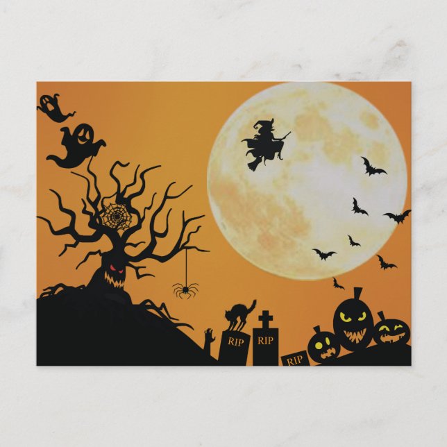 Carte Postale Halloween Éffrayant Fun (Devant)