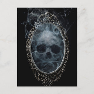 Carte Postale Halloween éffrayant miroir fantôme  