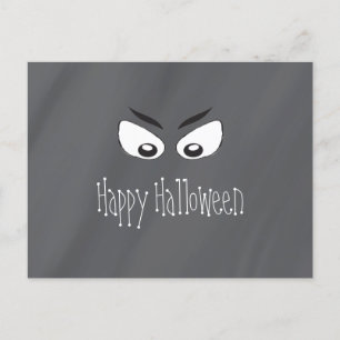 Carte Postale Halloween Éffrayant noir et blanc yeux d'horreur