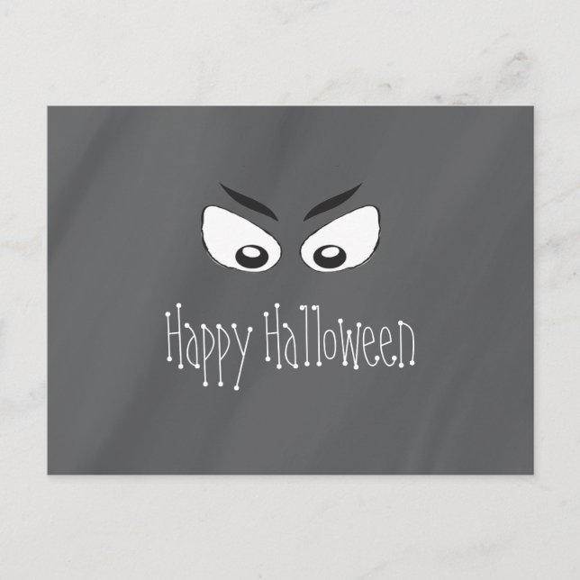 Carte Postale Halloween Éffrayant noir et blanc yeux d'horreur (Devant)