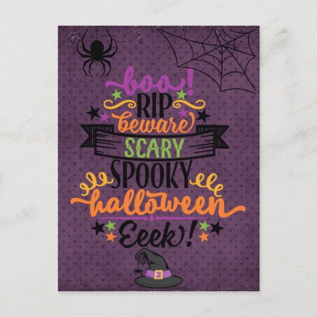Carte postale Halloween Éffrayante effrayant (Devant)
