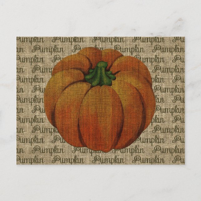 Carte postale Halloween et automne Citrouille Vint (Devant)