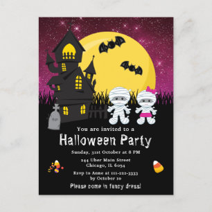 Carte Postale Halloween Fancy Dress Party maman rose