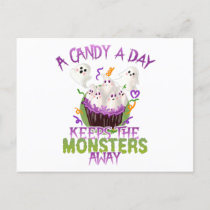 Carte Postale Halloween Ghosts Candy Un Jour Garde Monstres loin
