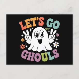 Carte Postale Halloween Go Ghouls Ghost Retro Costume