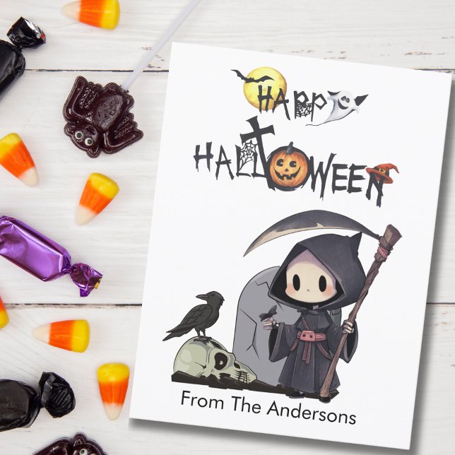 Carte Postale Halloween gothique gothique pour enfants éffrayant (Créateur téléchargé)