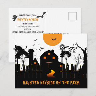 Carte Postale Halloween hanté à la ferme