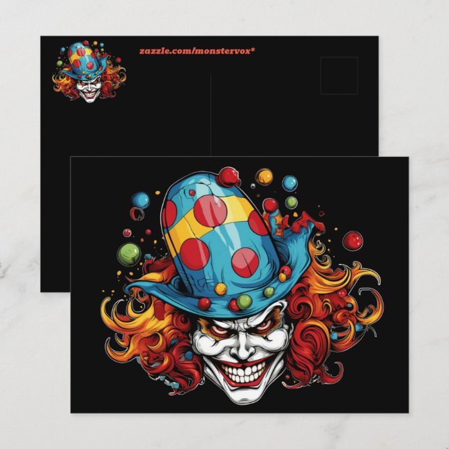 Carte postale Halloween/Joker (Devant / Derrière)