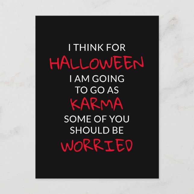 Carte Postale Halloween Karma dit : (Devant)