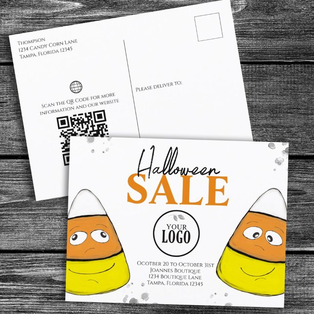 Carte Postale Halloween Logo d'entreprise Promotionnels QR Code  (Créateur téléchargé)