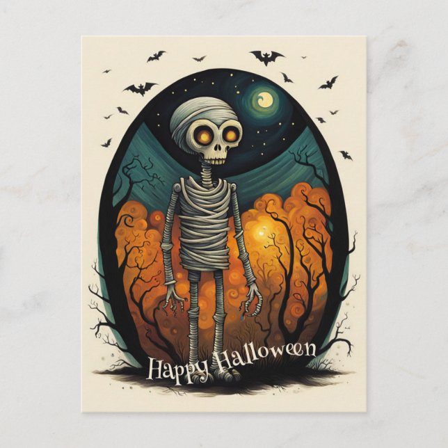Carte Postale Halloween maman squelette (Devant)