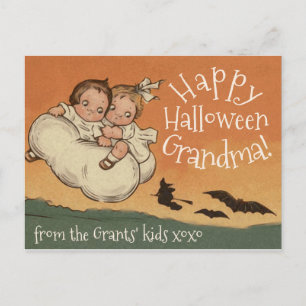 Carte postale Halloween mignonne personnalisée vin