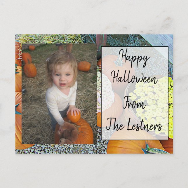 Carte postale Halloween photo personnalisée (Devant)