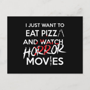 Carte Postale Halloween Pizza Funny film d'horreur