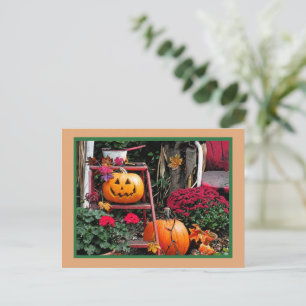 CARTE POSTALE HALLOWEEN POSTCARD/CITROUILLE SOURIANT/HAPPY HALLO