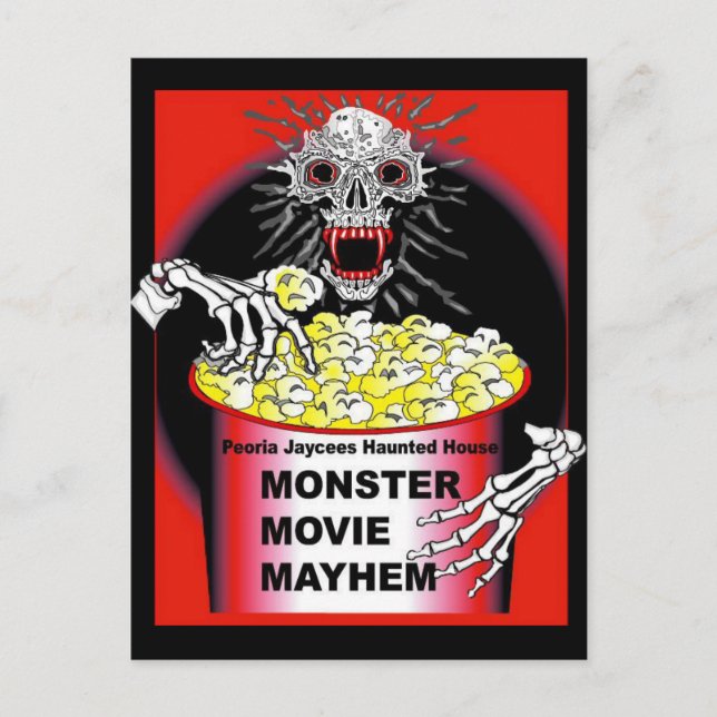 Carte Postale Halloween Poster Skeleton Manger Popcorn (Devant)