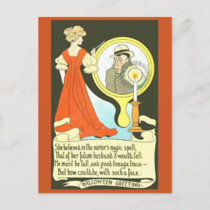 Carte postale Halloween pour les femmes Humour Vin